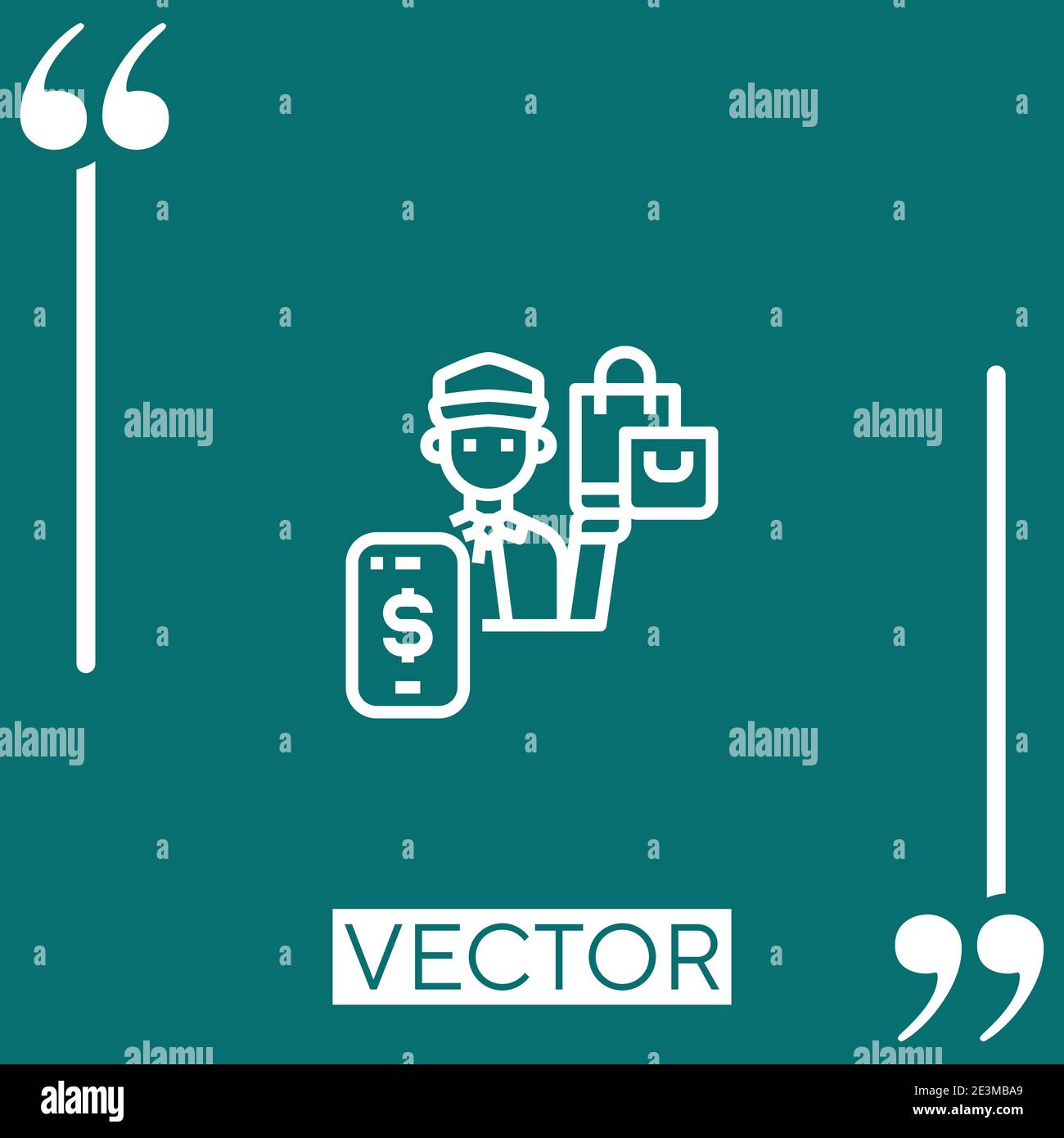 delivery man vector icon Linear icon. Editable stroked line Stock Vector