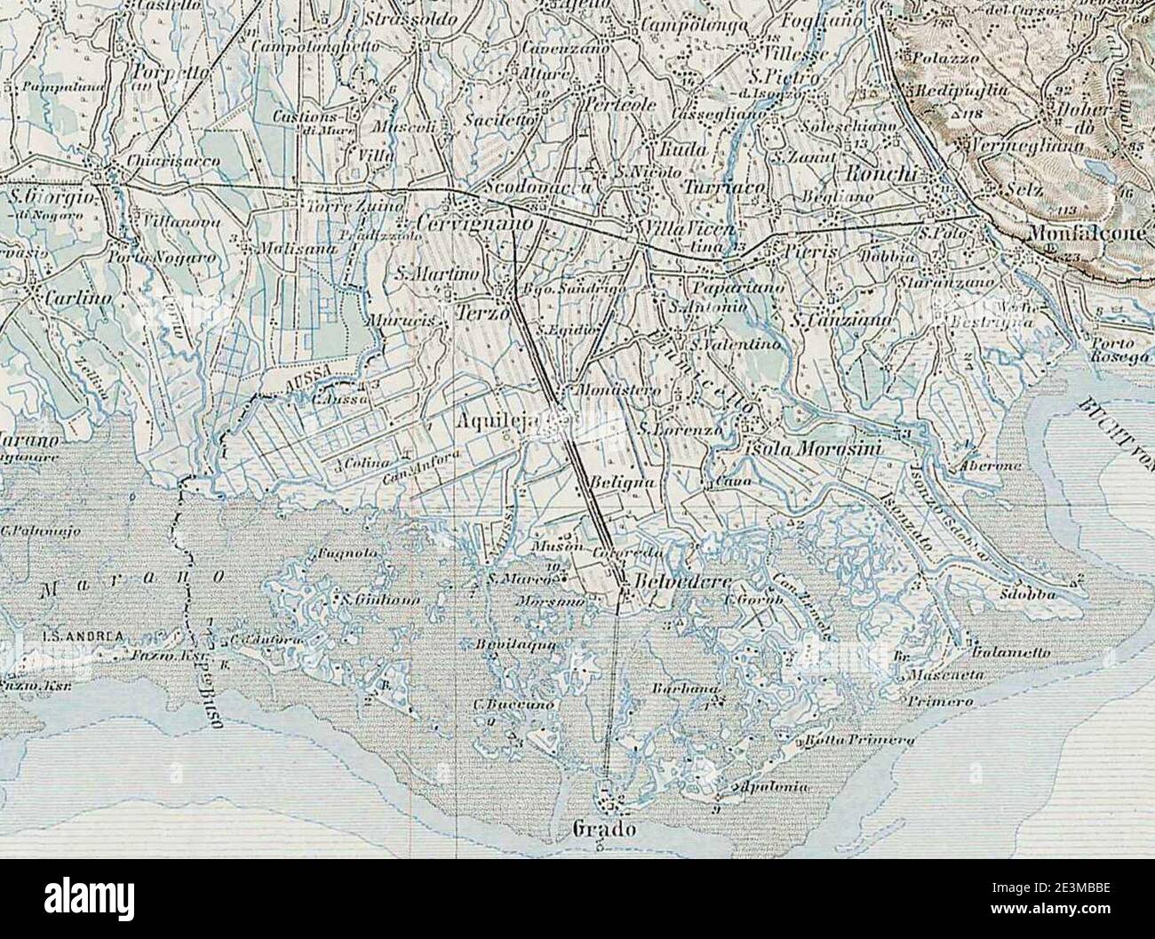 Mappa ferr CervignanoAquileiaGrado Stock Photo Alamy