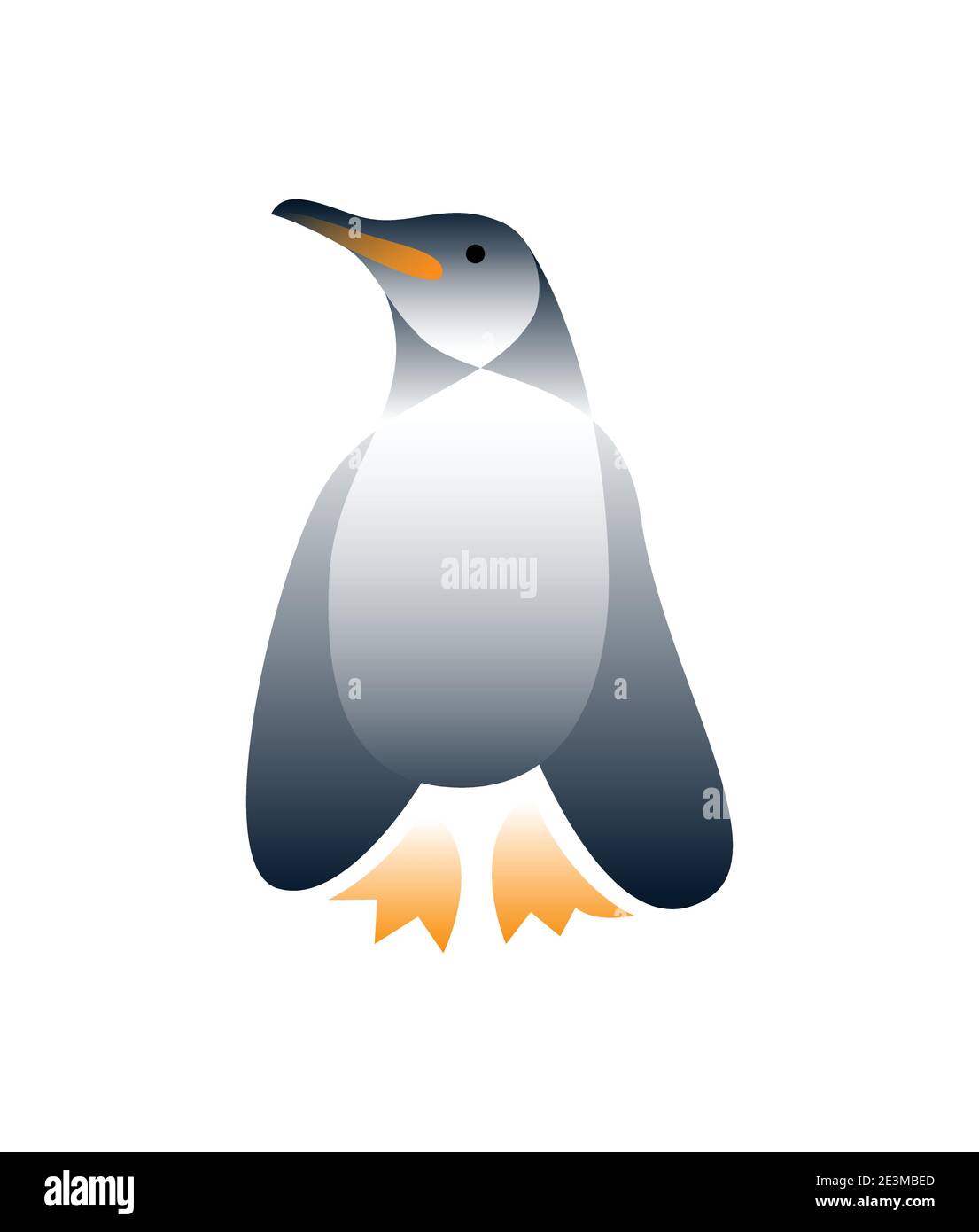 Vector penguin in gradient style. Digital art Stock Vector