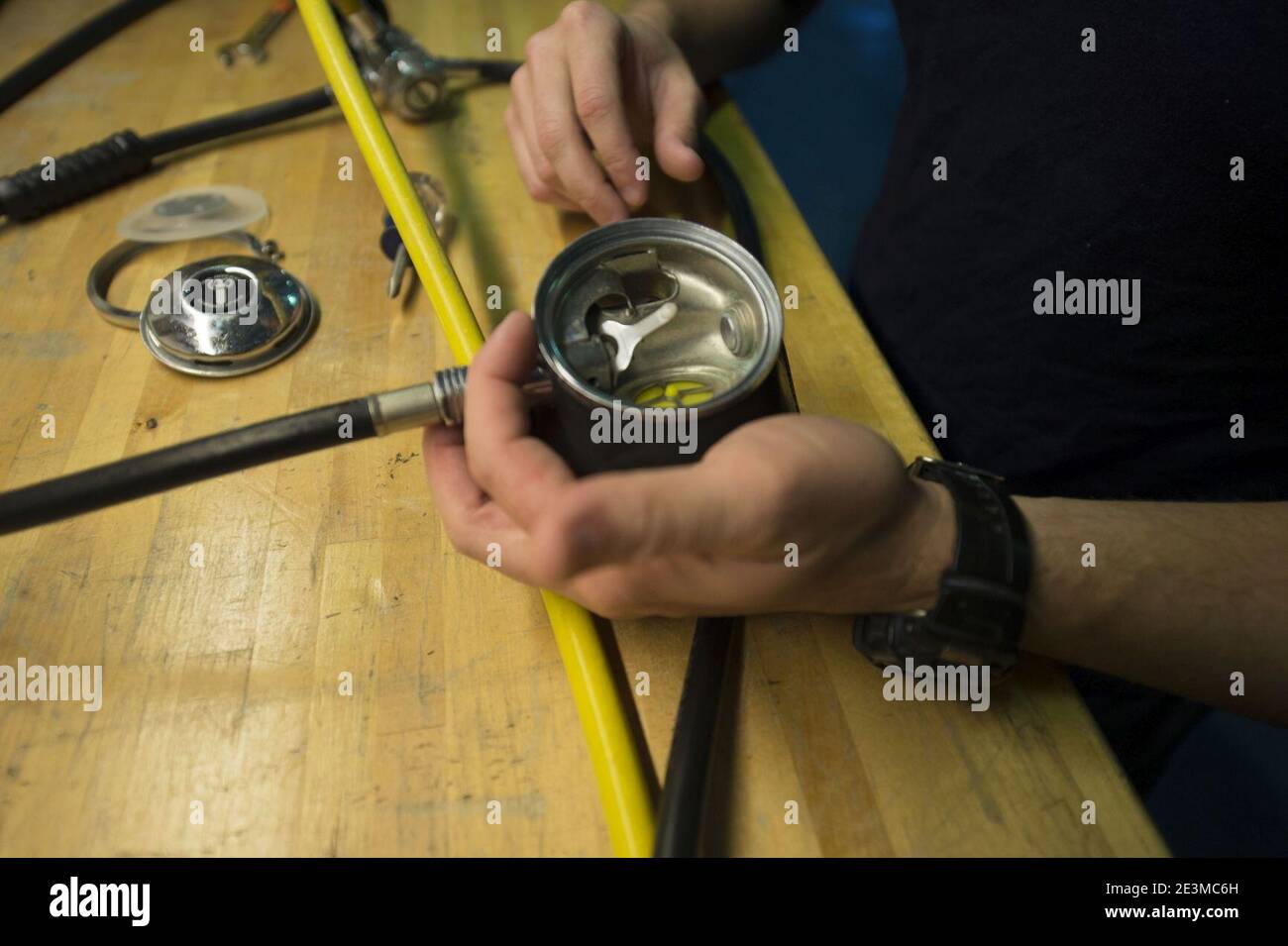 Maintenance on Dive Regulator 131009 Stock Photo Alamy