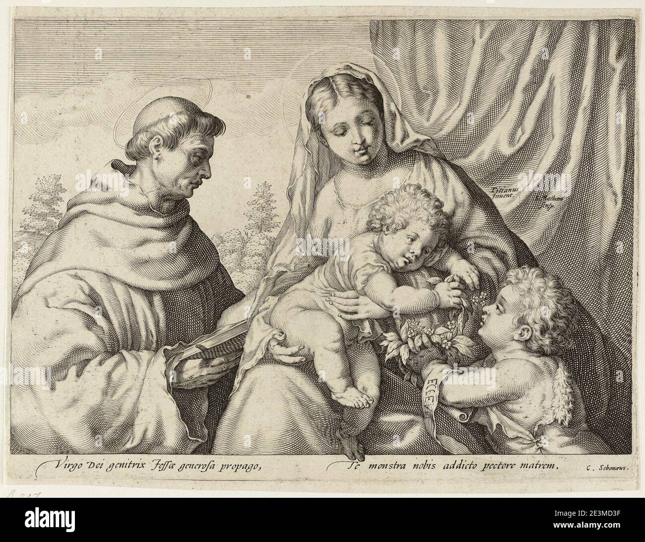 Maria met Kind, Johannes de Doper en H. Franciscus Stock Photo - Alamy
