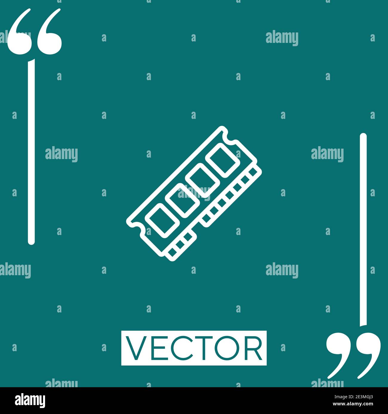 ram vector icon Linear icon. Editable stroke line Stock Vector