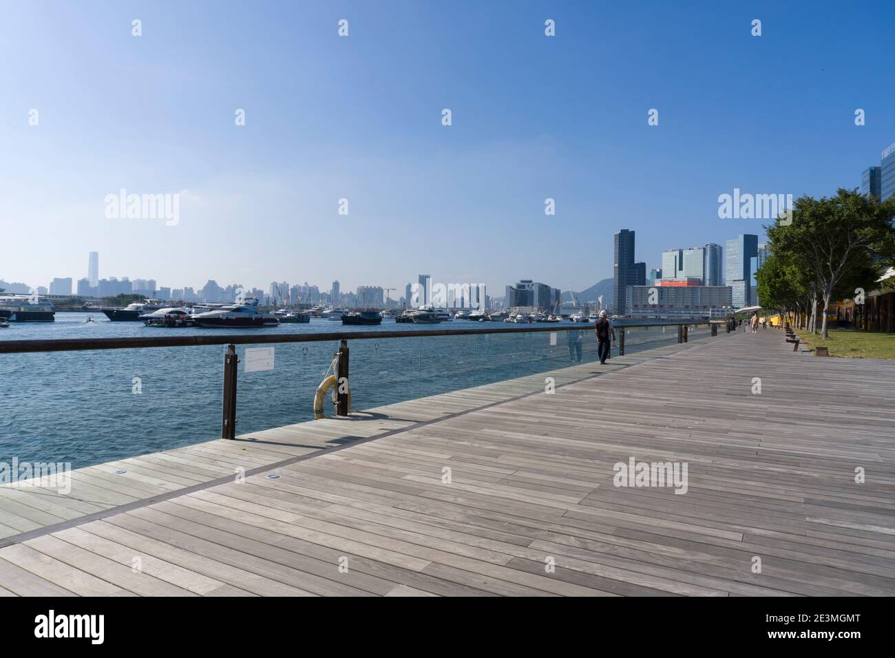 The Waterfront Boardwalk in Kwun Tong Promenade, Hong Kong. Former Kwun ...