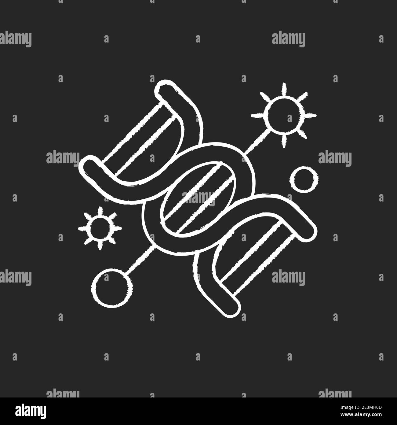 Genetics chalk white icon on black background Stock Vector Image & Art ...