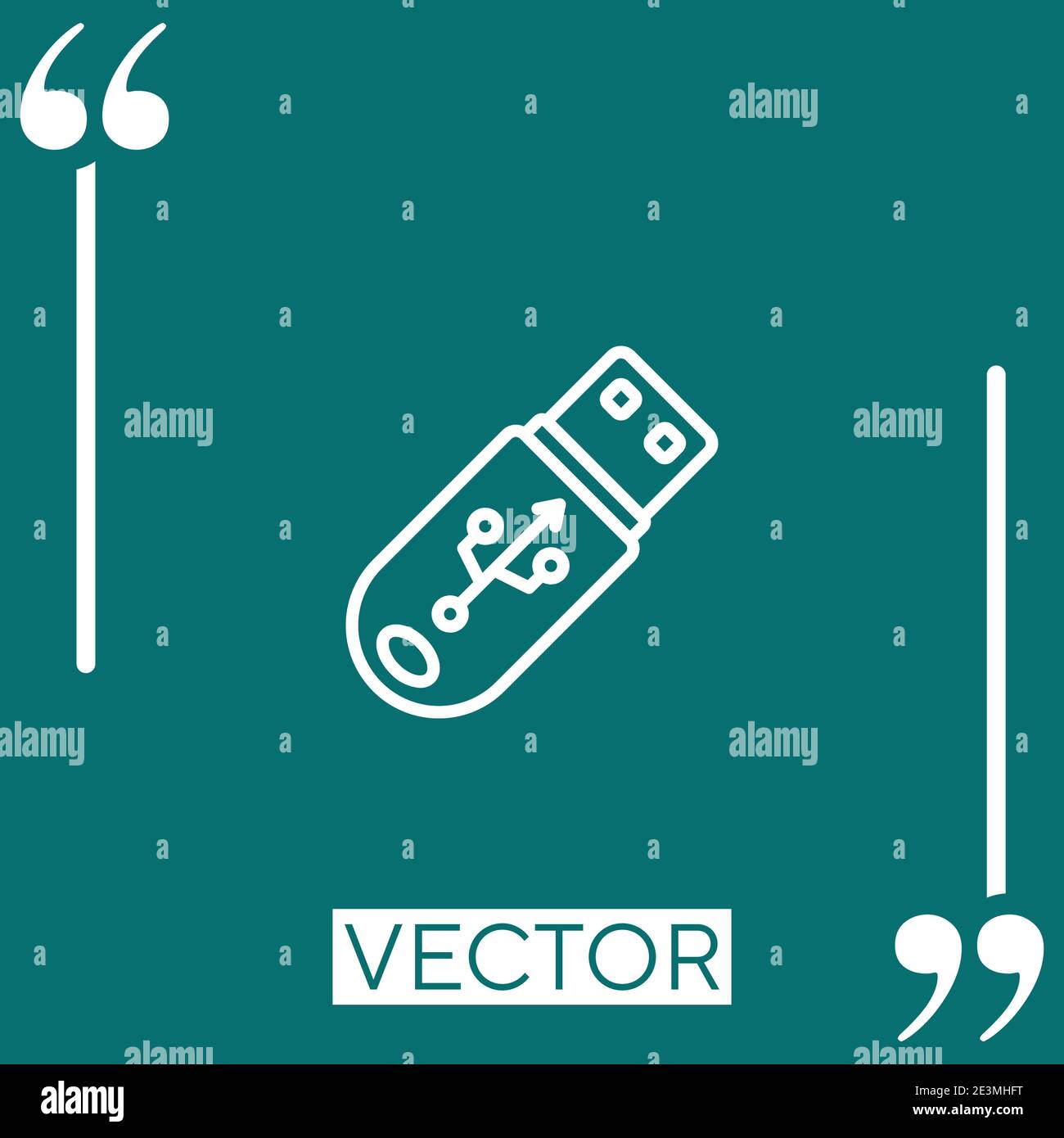 pendrive vector icon Linear icon. Editable stroke line Stock Vector