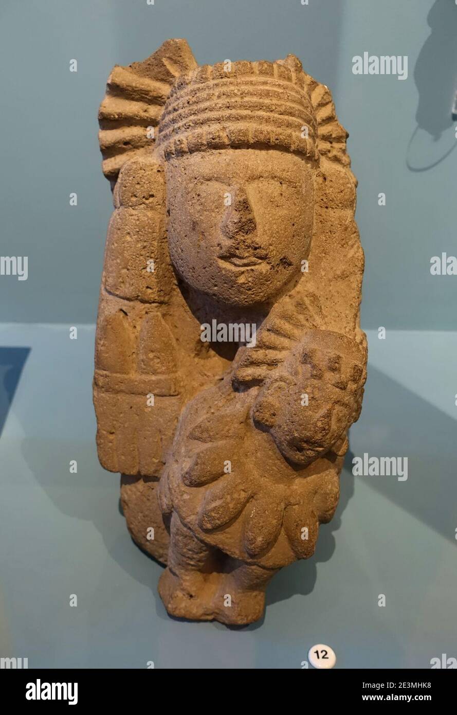 Maize teixiptla (effigy), Aztec, Papantla, Veracruz, stone - Stock Photo