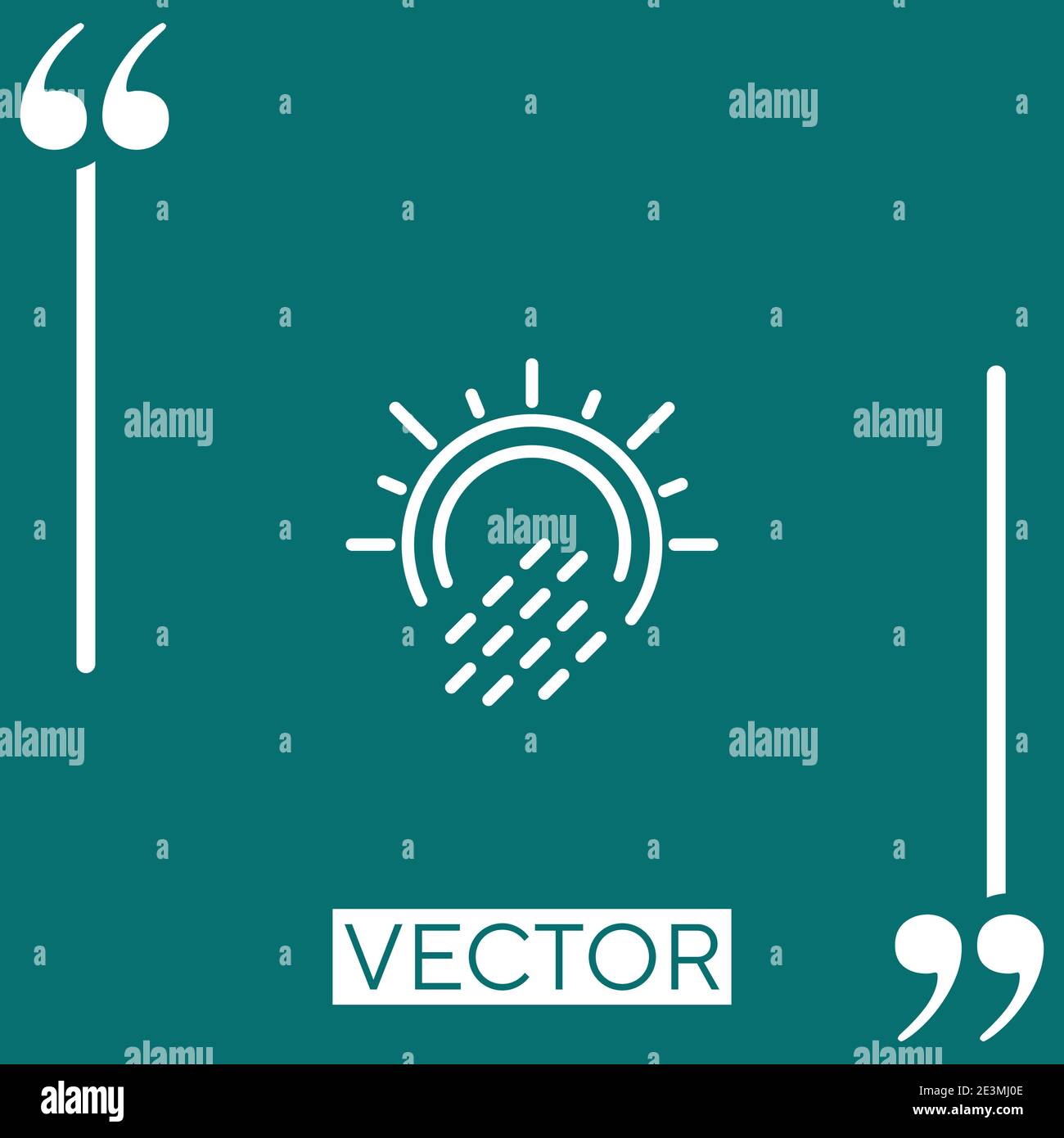 rainy vector icon Linear icon. Editable stroke line Stock Vector