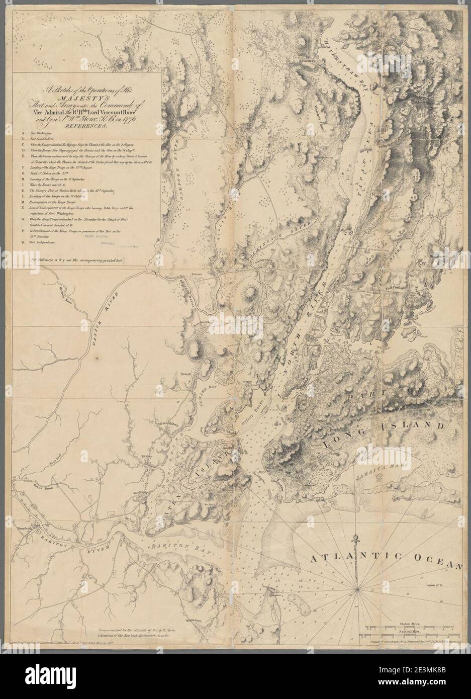 Map of British Military Operations in New York and New Jersey in 1776