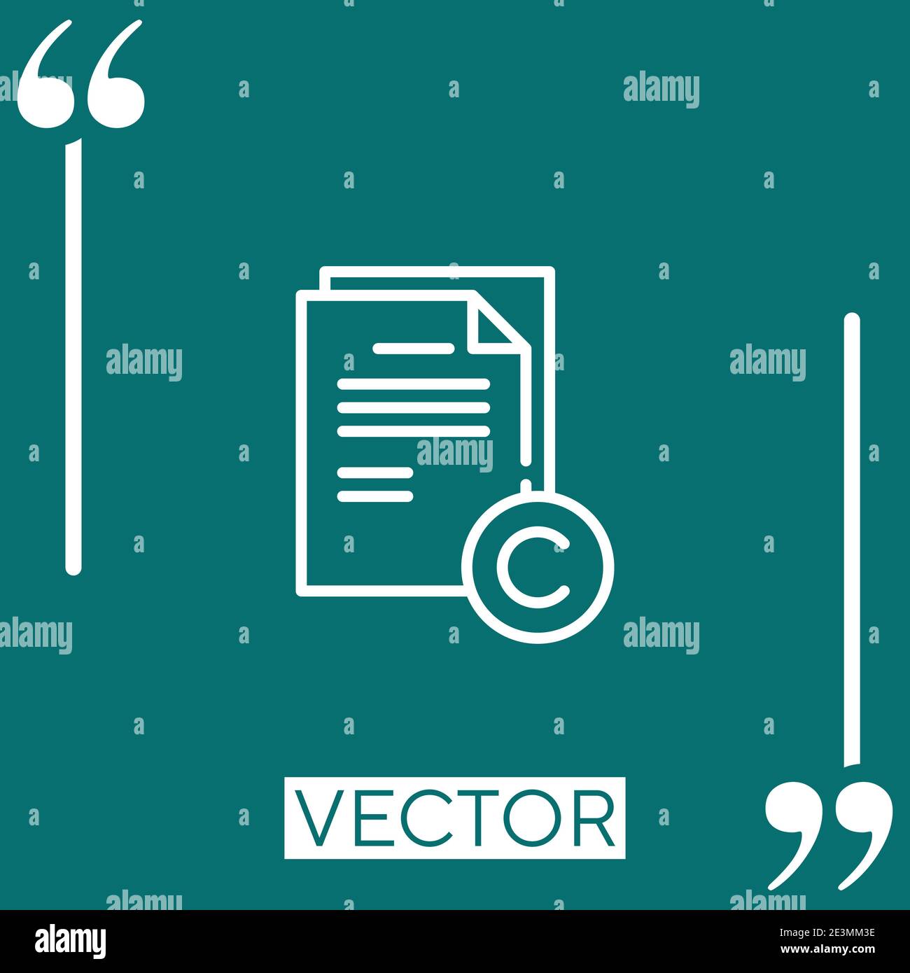 copyright vector icon Linear icon. Editable stroke line Stock Vector