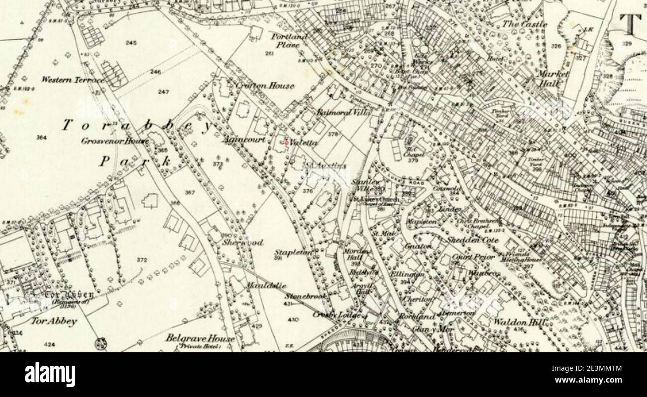 Map Torquay 1860 Stock Photo Alamy