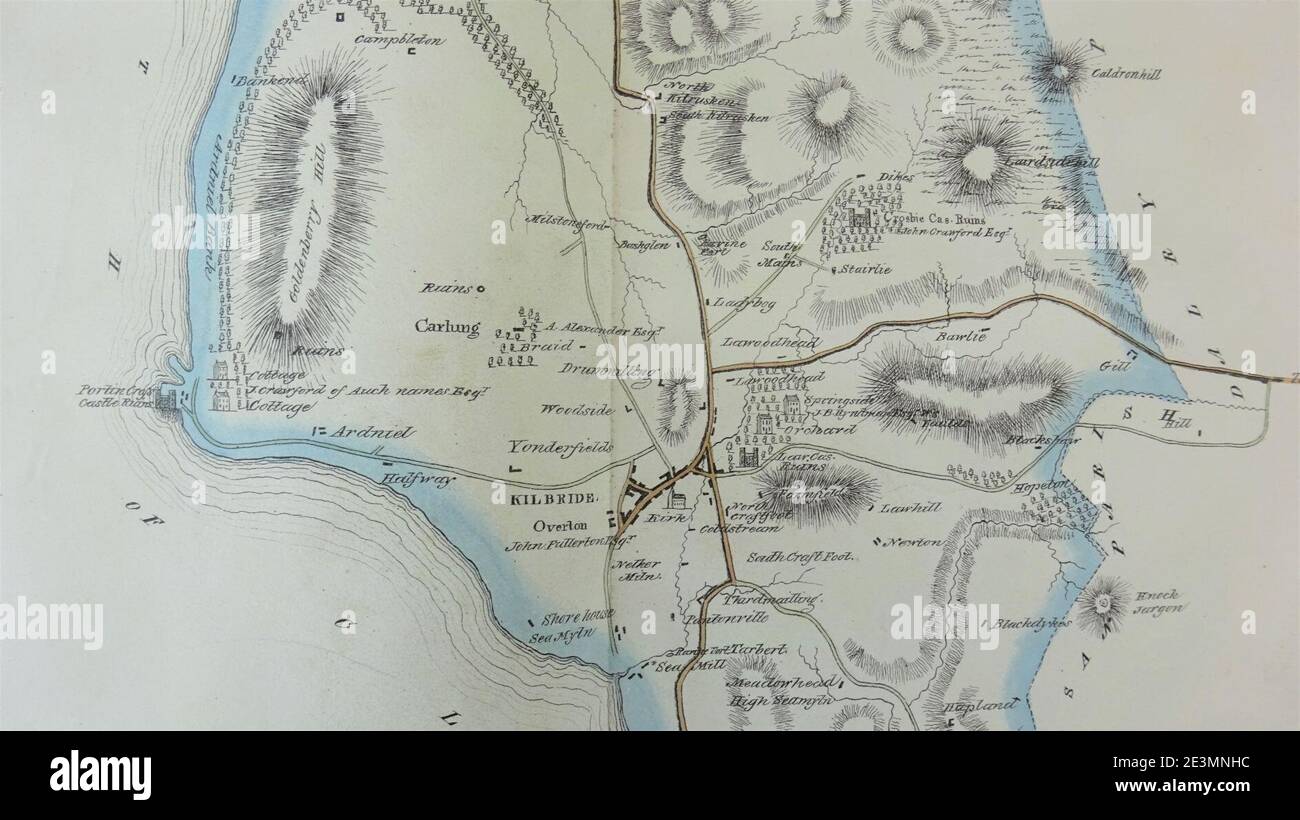 Map of West Kilbride, North Ayrshire, Robert Aitken. 1829 Stock Photo