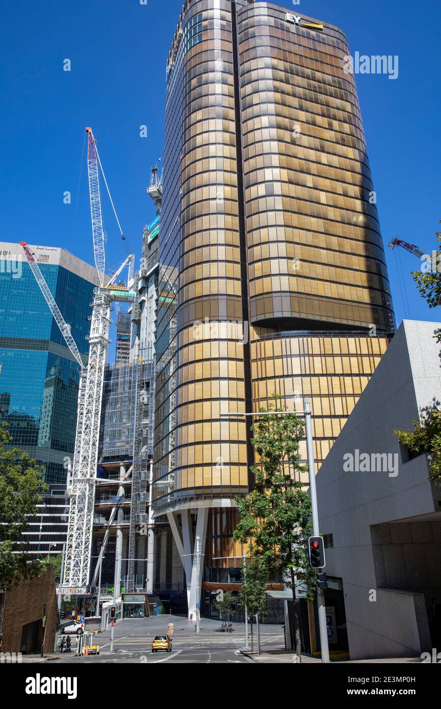 EY building in George Street Sydney city centre and adjacent urban development project,Sydney,Australia Stock Photo