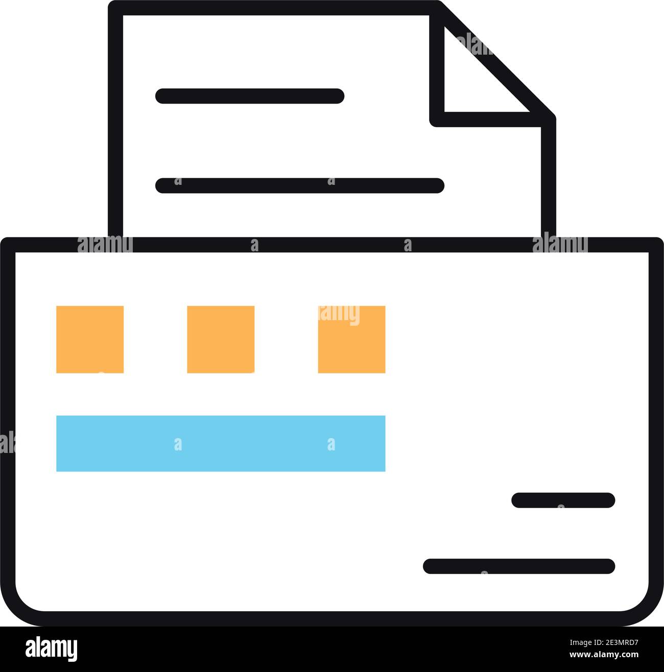 printer machine hardware line and fill style icon vector illustration ...