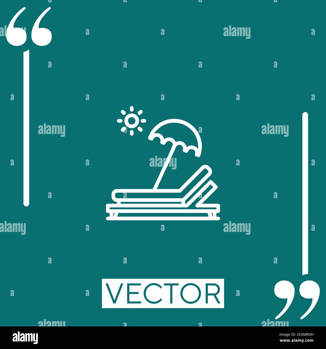 Sunbed vector icon Linear icon. Editable stroke line Stock Vector