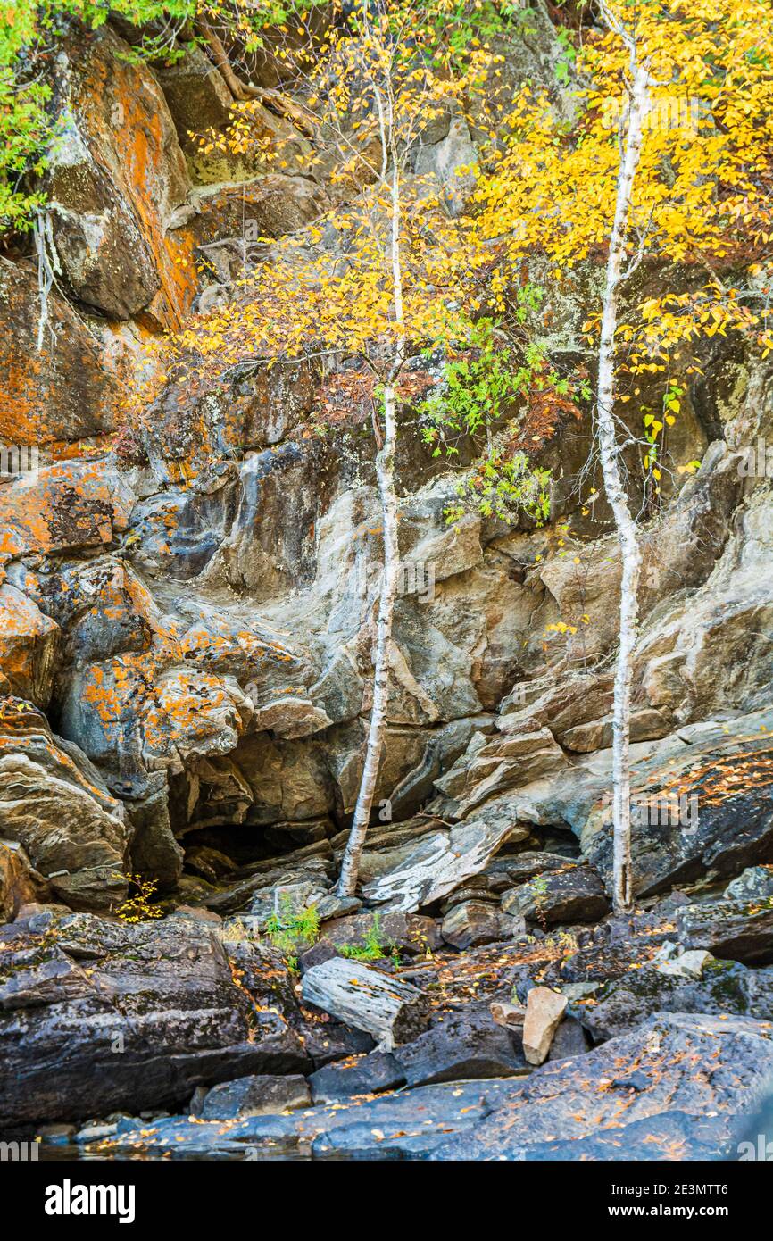 Egan Chutes Provincial Park Bancroft Ontario Canada in autumn Stock
