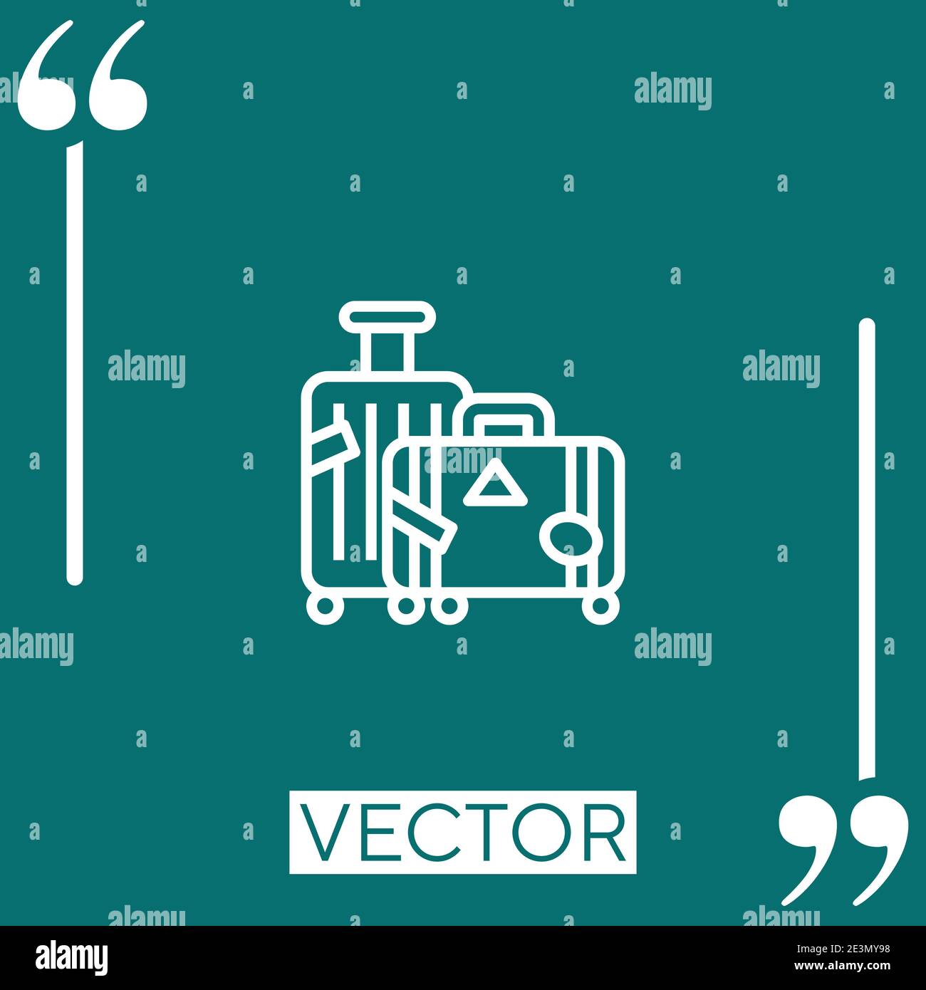 suitcase vector icon Linear icon. Editable stroked line Stock Vector