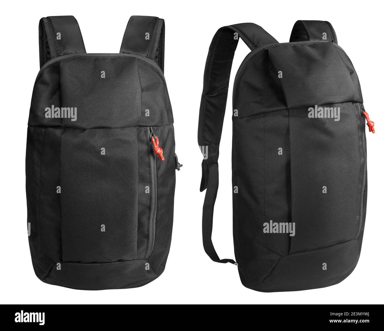 Black backpack isolated on white with clipping path Stock Photo