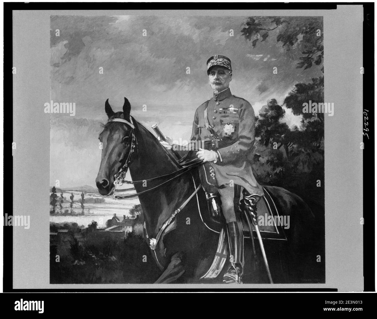 Marshall Ferdinand Foch, full-length portrait, on horseback, facing slightly left Stock Photo
