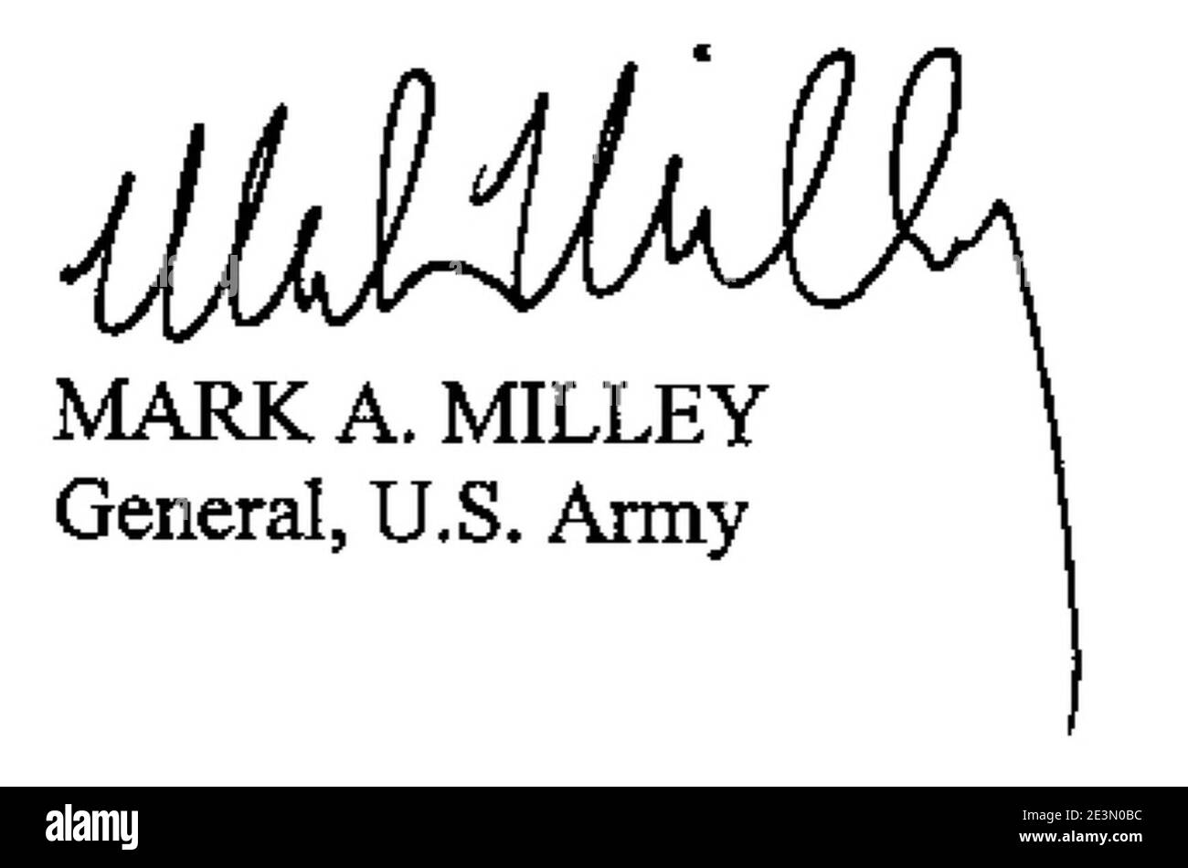 Mark A Milley signature. Stock Photo