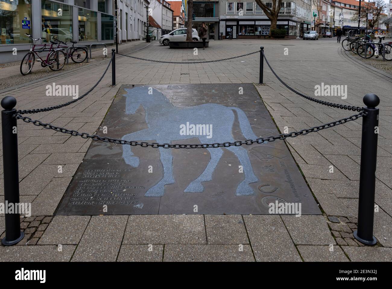 Quiet downtown streets of Hildesheim due to coronavirus lockdown Stock Photo