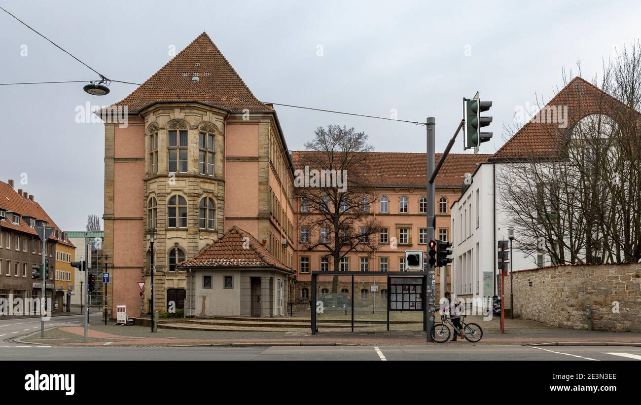 Quiet downtown streets of Hildesheim due to coronavirus lockdown Stock Photo