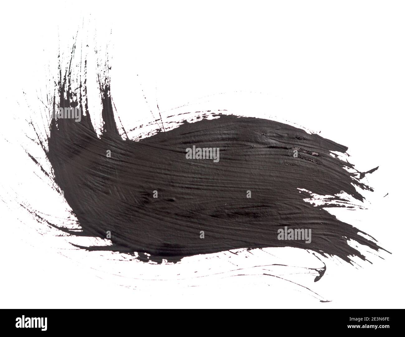 Black brush stroke isolated on white background Stock Photo - Alamy