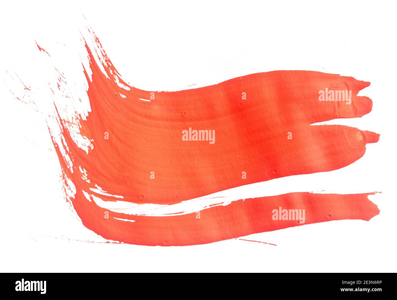 Red brush stroke isolated on white background Stock Photo - Alamy