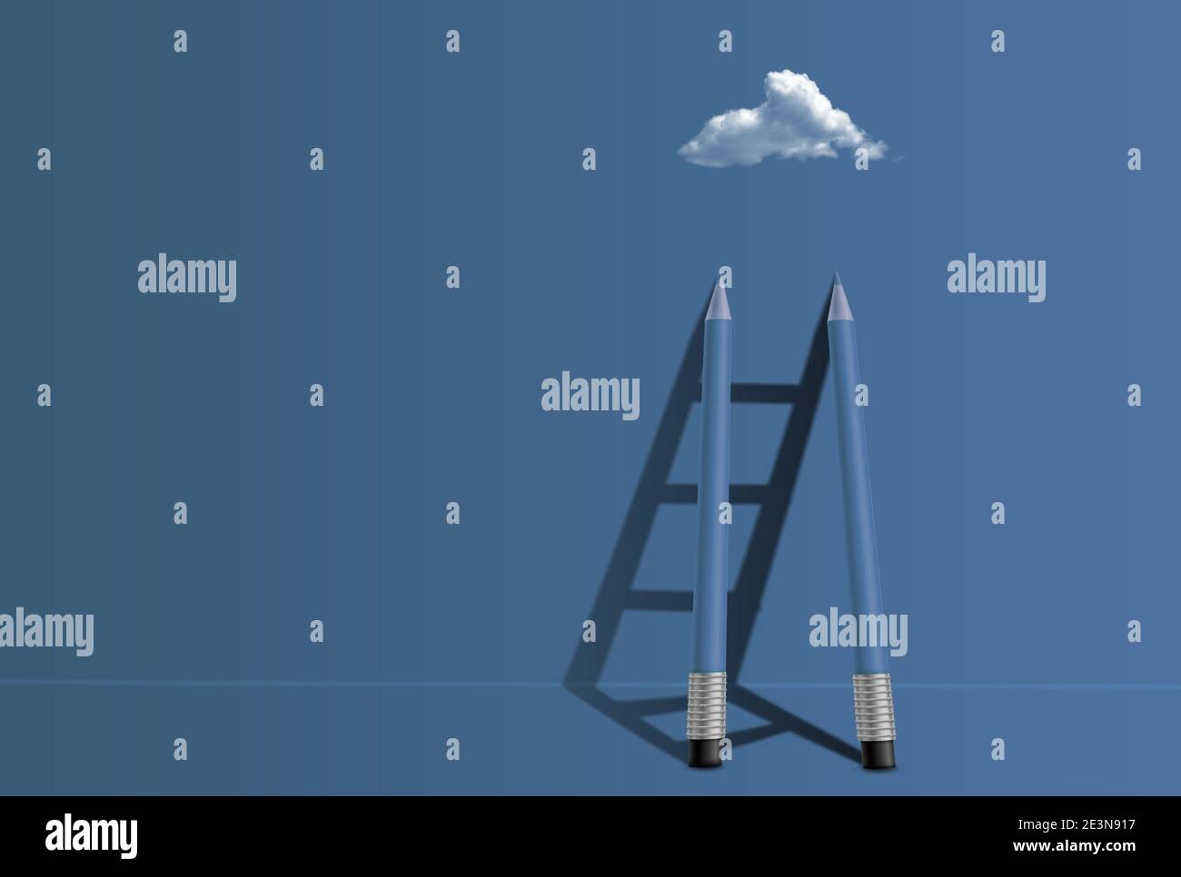 Creative Concept Ideas, ladder to success, conceptual, 3d rendering Stock Photo
