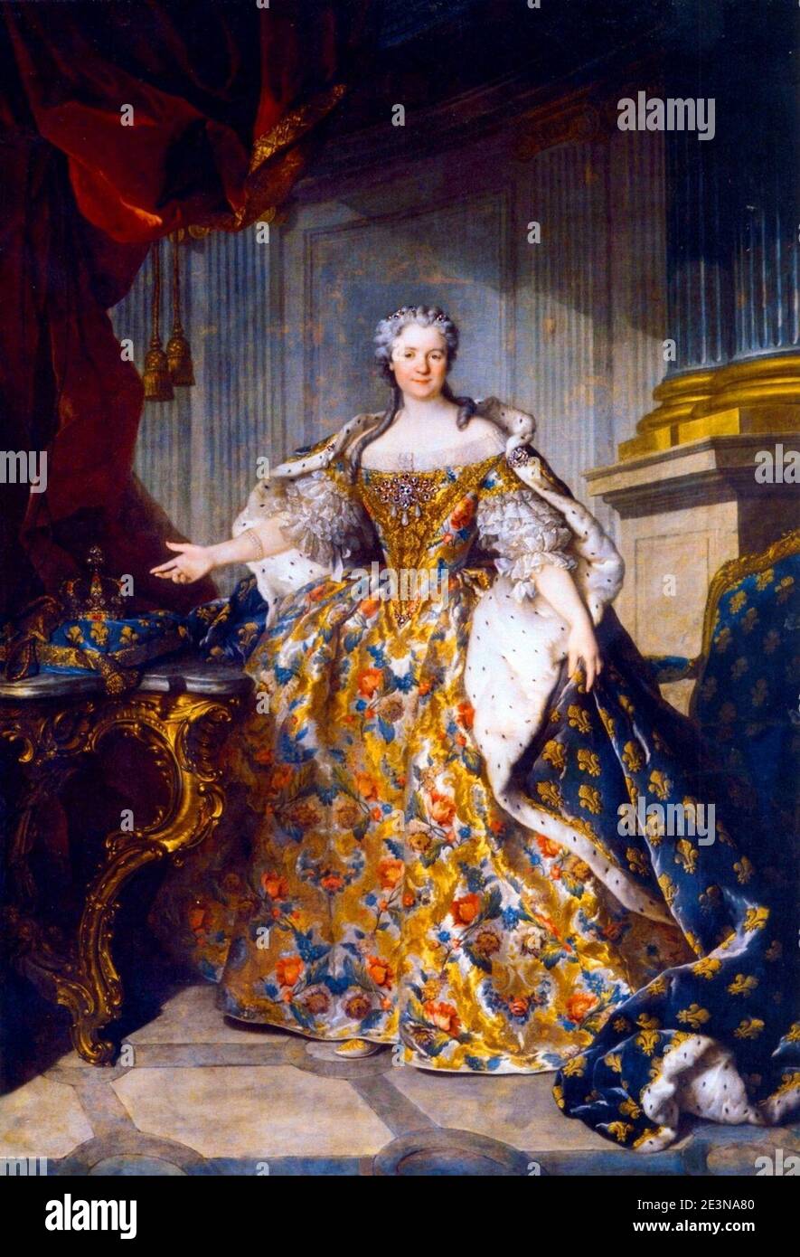 Marie Leszczy ska, Queen of France - Louis Tocqué. Stock Photo