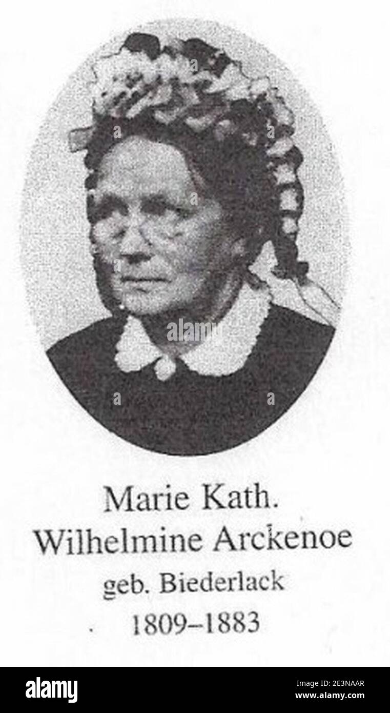 Marie Kath. Wilhelmine Biederlack verh. Arckenoe 1809-1883. Stock Photo
