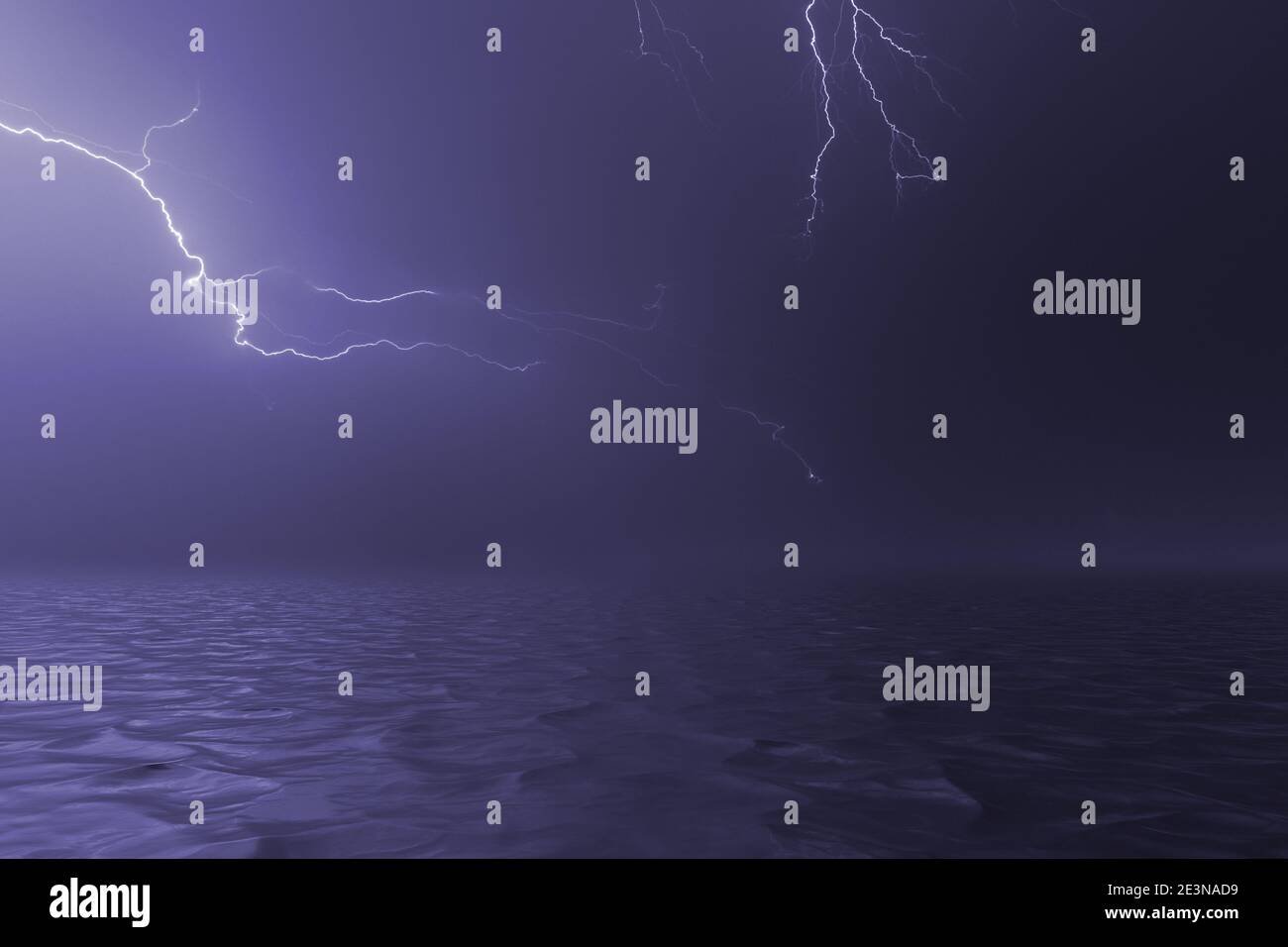 Lightning bolt over water surface Stock Photo Alamy