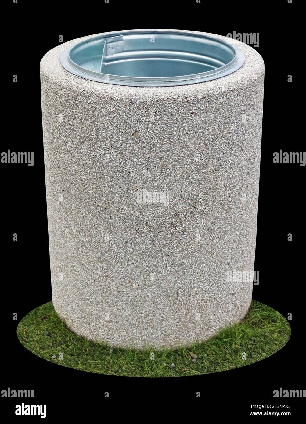 Waste bin made of concrete. Isolated on white Stock Photo Alamy