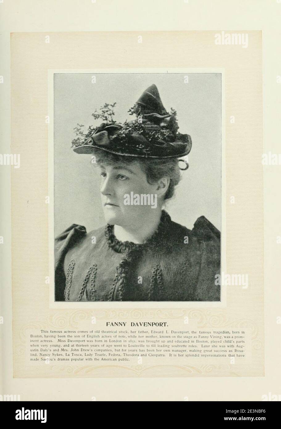 Marie Burroughs Art Portfolio 164 Fanny Davenport Stock Photo Alamy