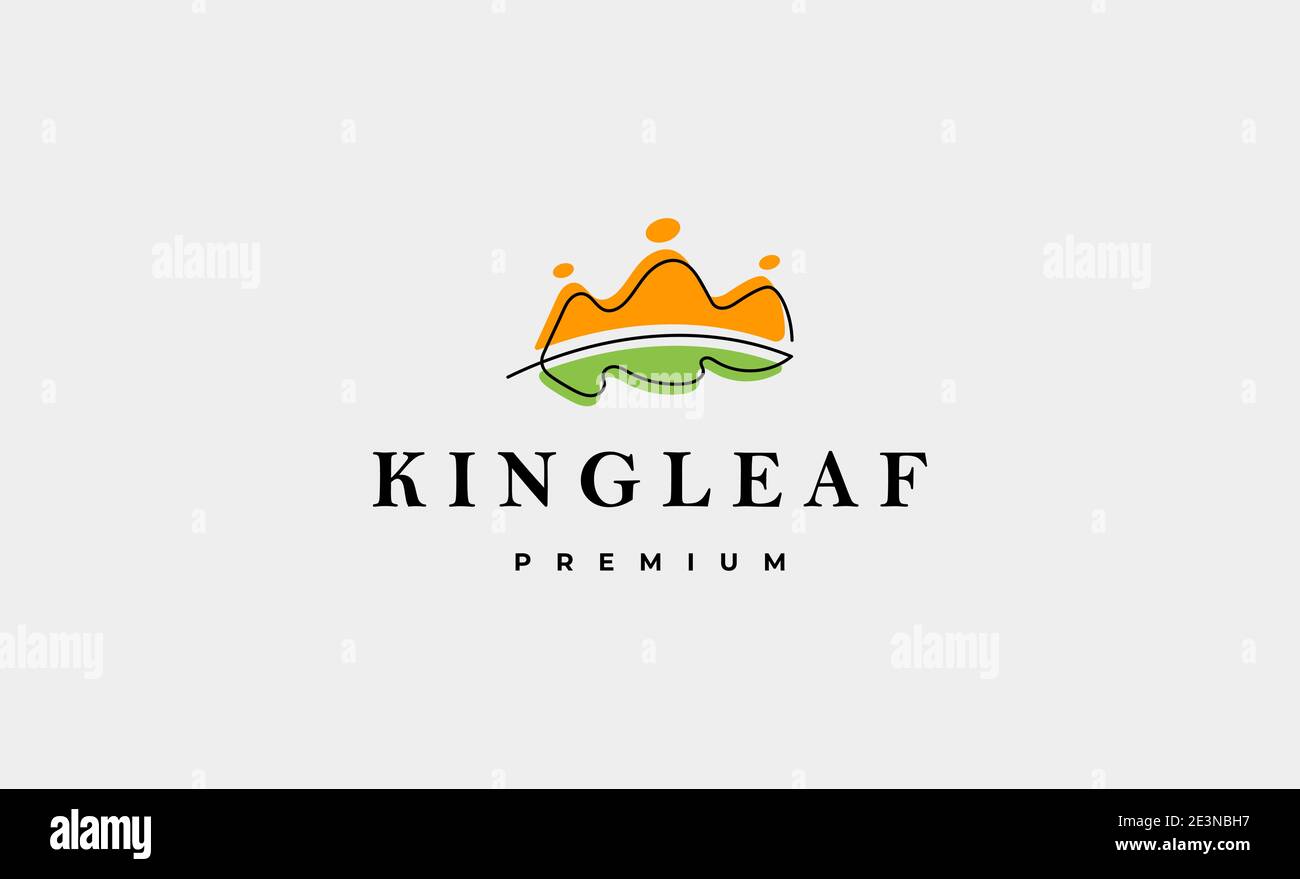 king leaf logo vector design illustration Stock Vector