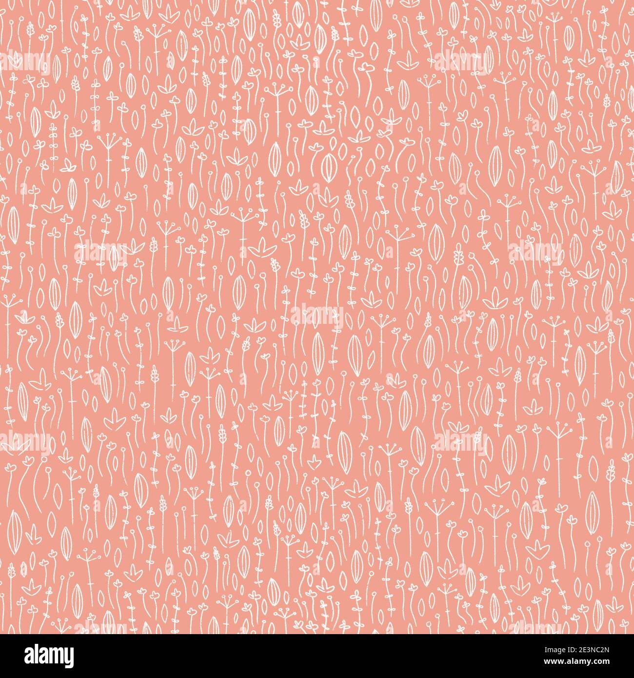 Seamless illustrated pattern. Floral repeating background. Stock Photo