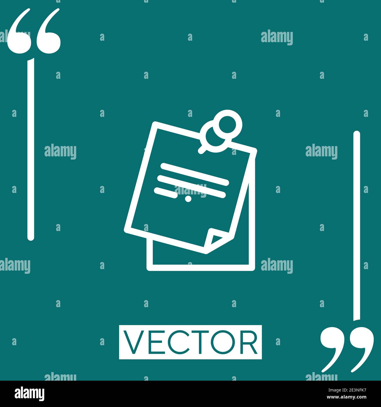 sticky notes vector icon Linear icon. Editable stroked line Stock Vector