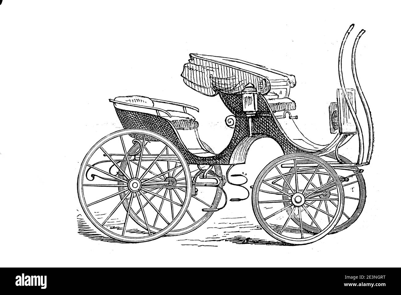 Carriage, Phaeton, Gentleman's carriage, illustration from 1870  /  Kutsche, Phaeton, Herrenkutsche, Illustration aus 1870, Historisch, historical, digital improved reproduction of an original from the 19th century / digitale Reproduktion einer Originalvorlage aus dem 19. Jahrhundert, Stock Photo