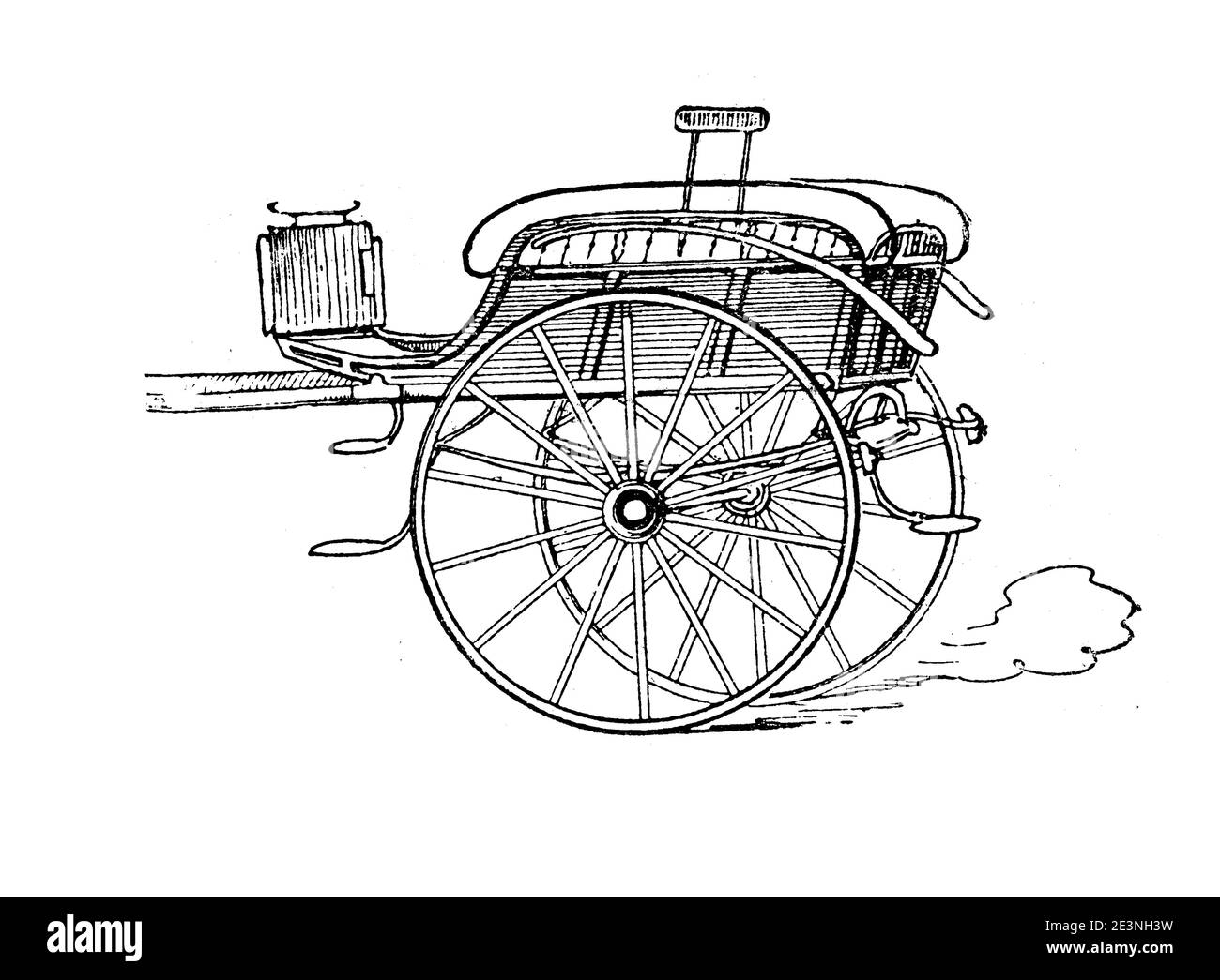 Carriage, gig, one-horse, two-wheeled open carriage with fork drawbar ...