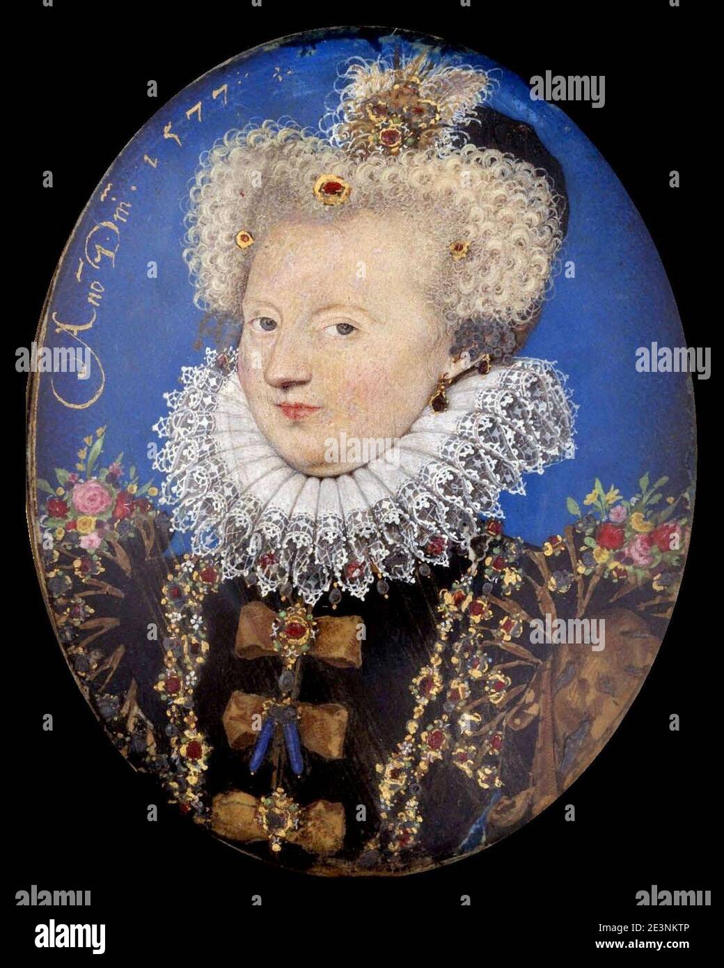 Marguerite of Valois, Queen of Navarre) by Nicholas Hilliard Stock ...