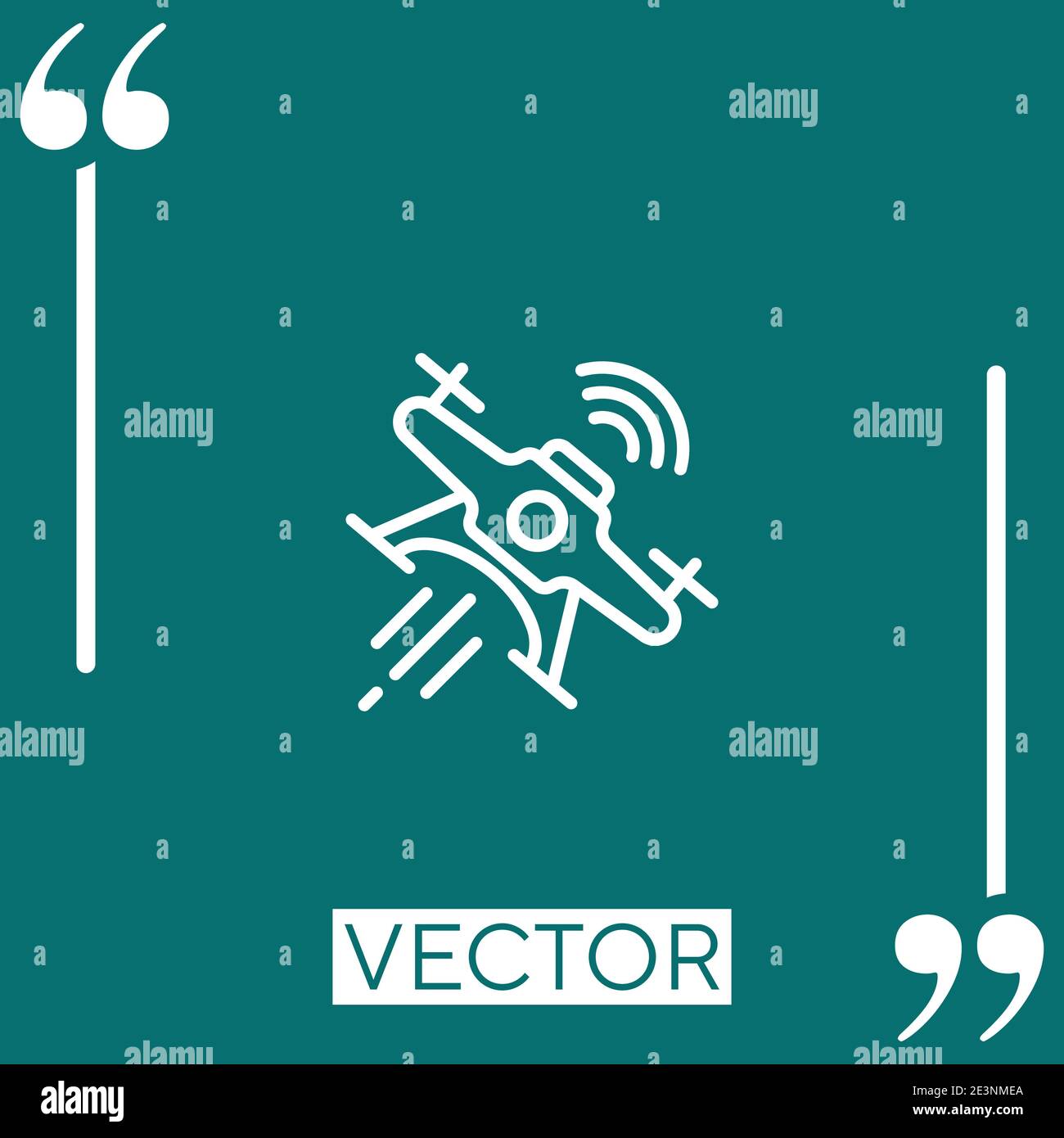 drone vector icon Linear icon. Editable stroke line Stock Vector