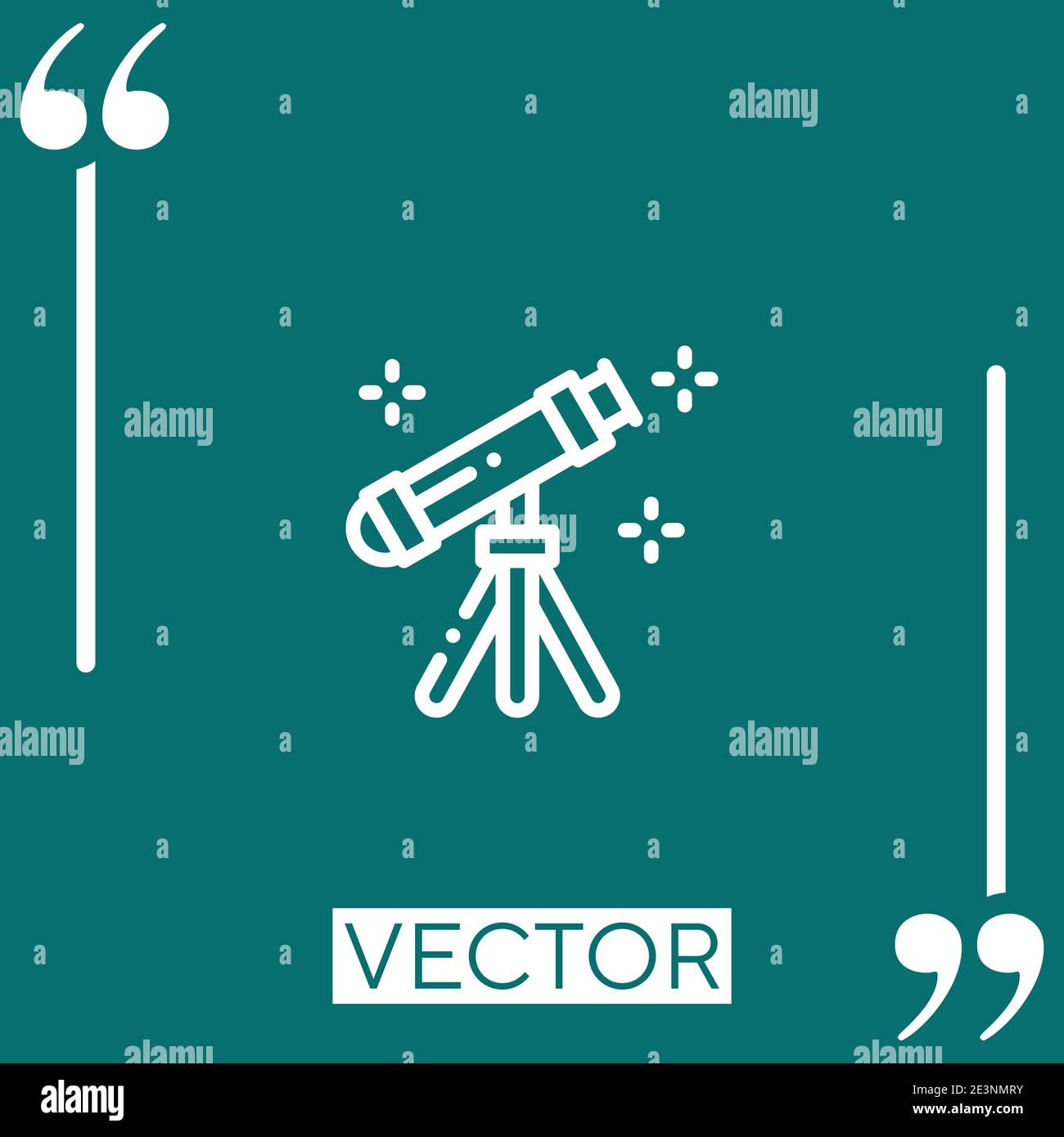 telescope Linear icon. Editable stroke line Stock Vector