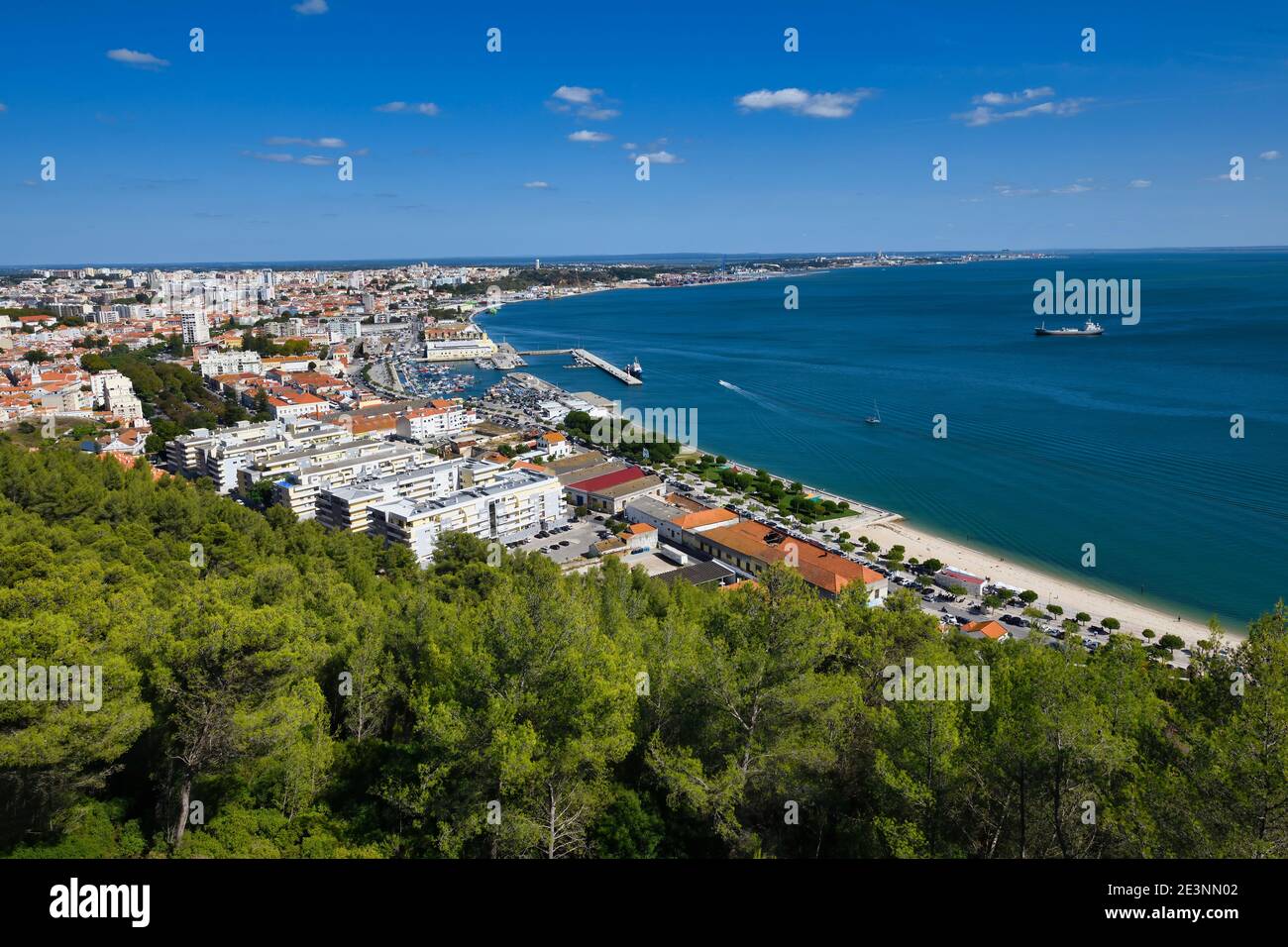 Setubal viewed from Sao Filipe castle, Setubal, Lisbon Coast, Portugal Stock Photo