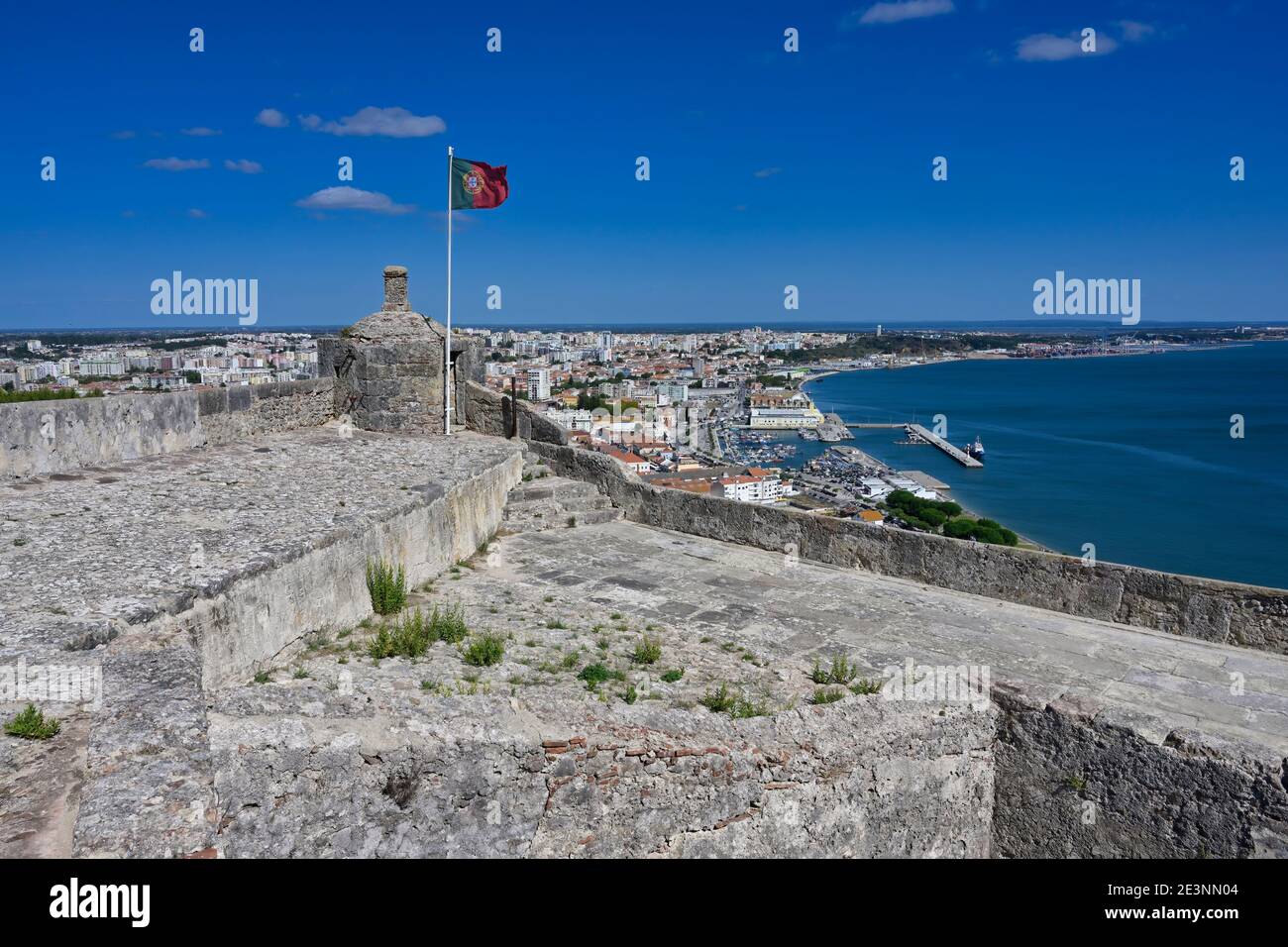 Sao Filipe castle and Setubal city, Setubal, Lisbon Coast, Portugal Stock Photo