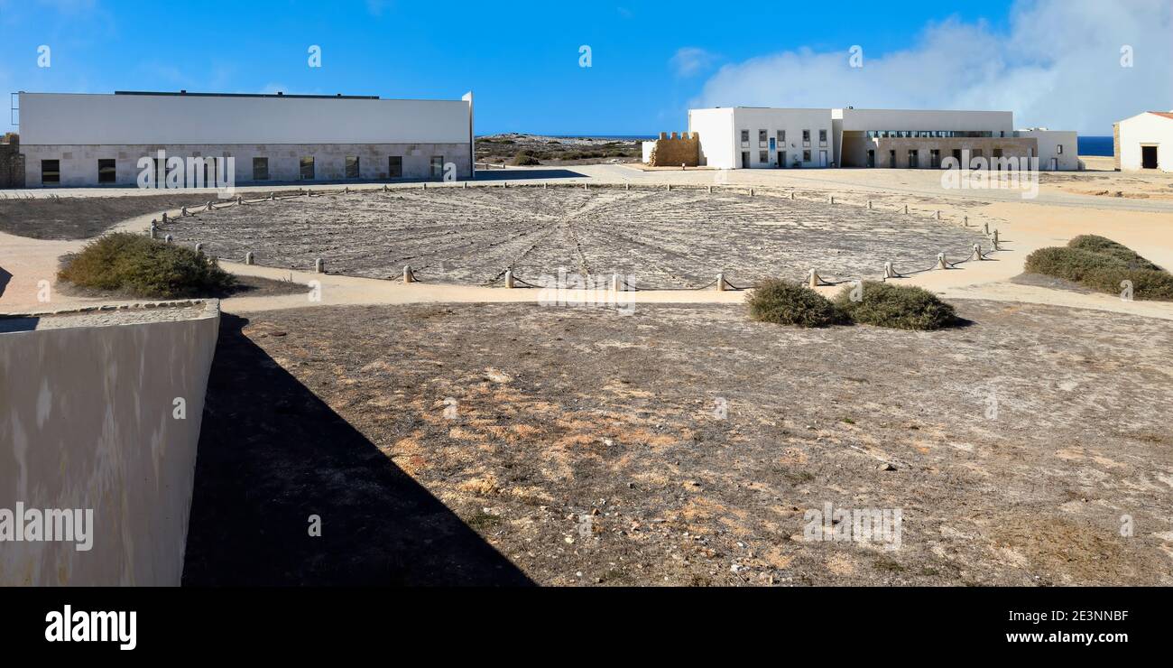 Rose of the winds, Sagres Fortress, Sagres, Vila do Bispo, Faro district, Algarve, Portugal Stock Photo