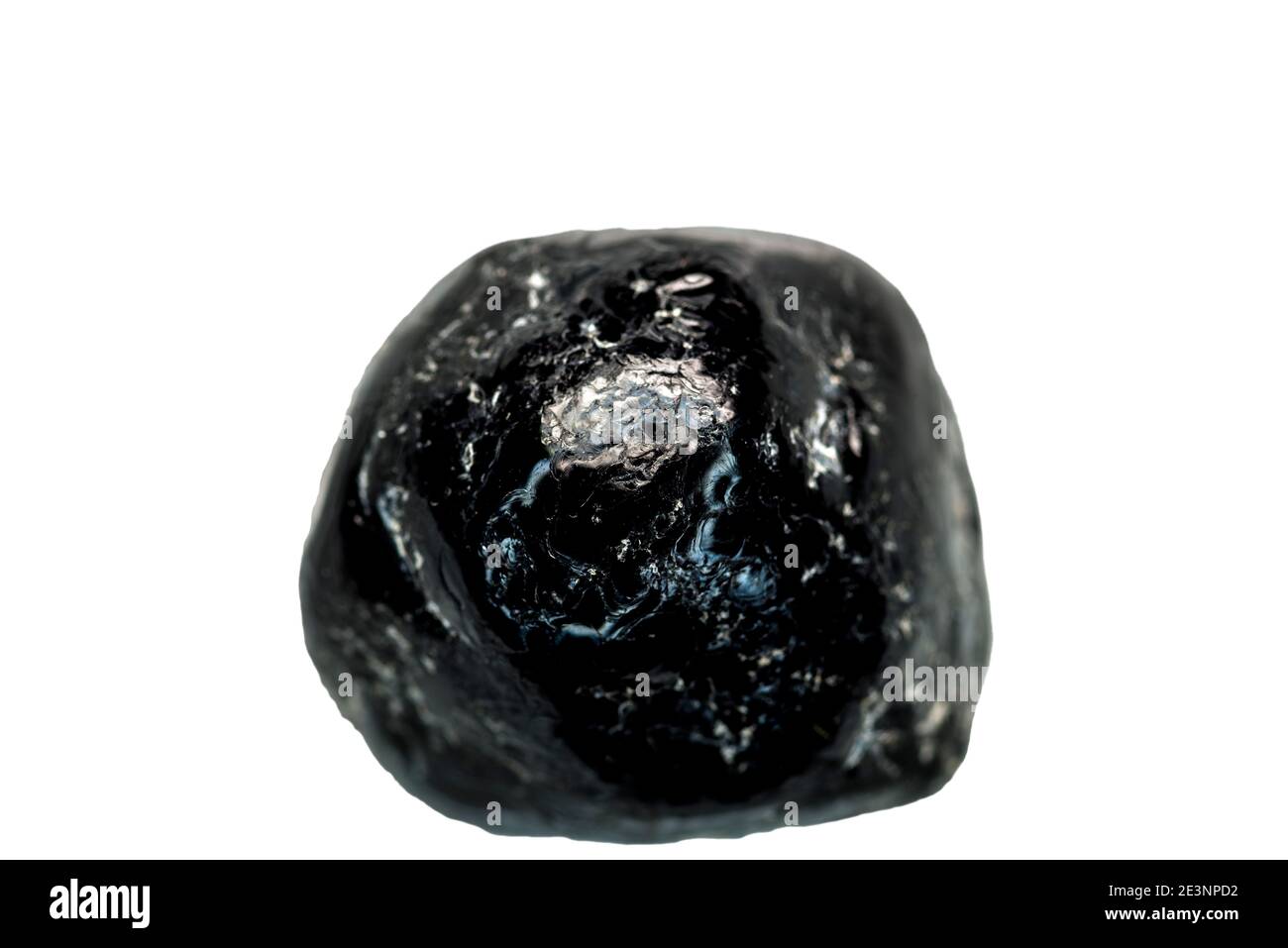 snowflake obsidian gemstone cut out on white background Stock Photo