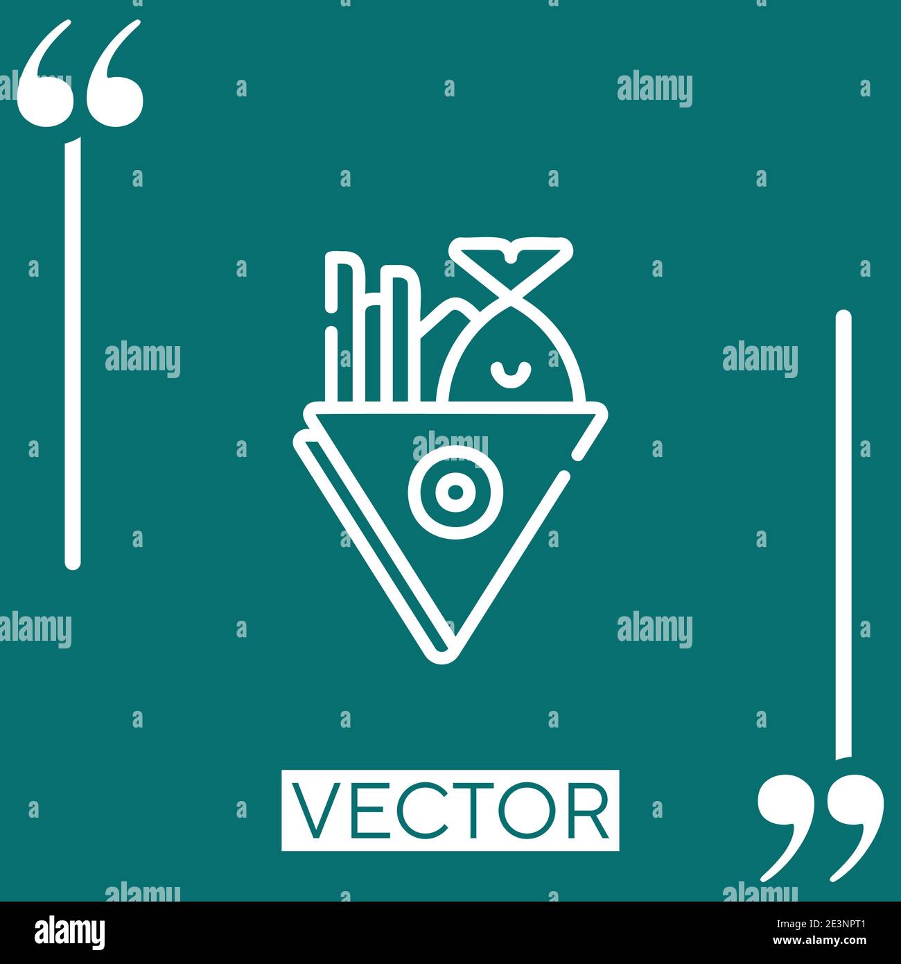 fish and chips vector icon Linear icon. Editable stroked line Stock Vector