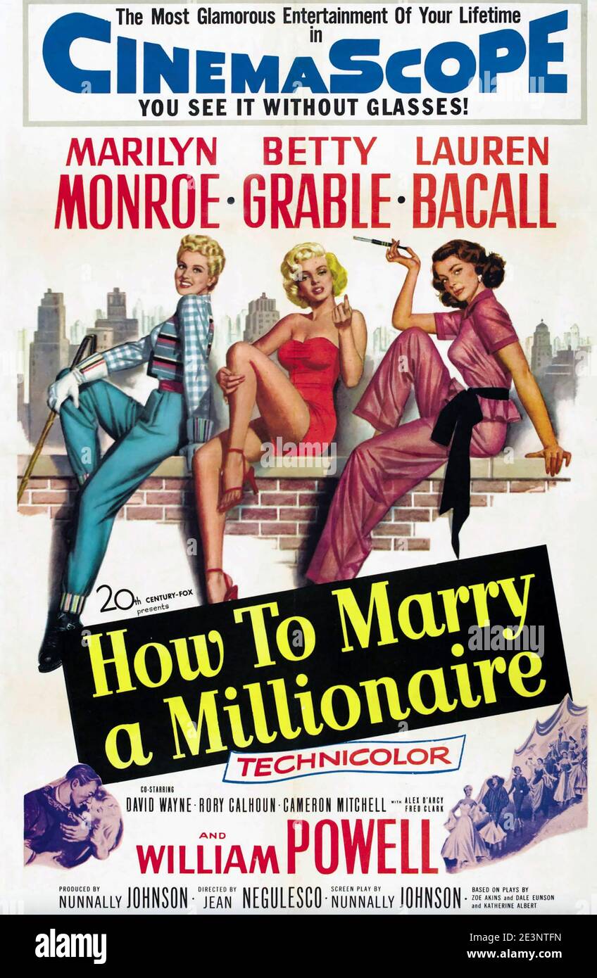 Movie poster marry millionaire 1953 hi-res stock photography and