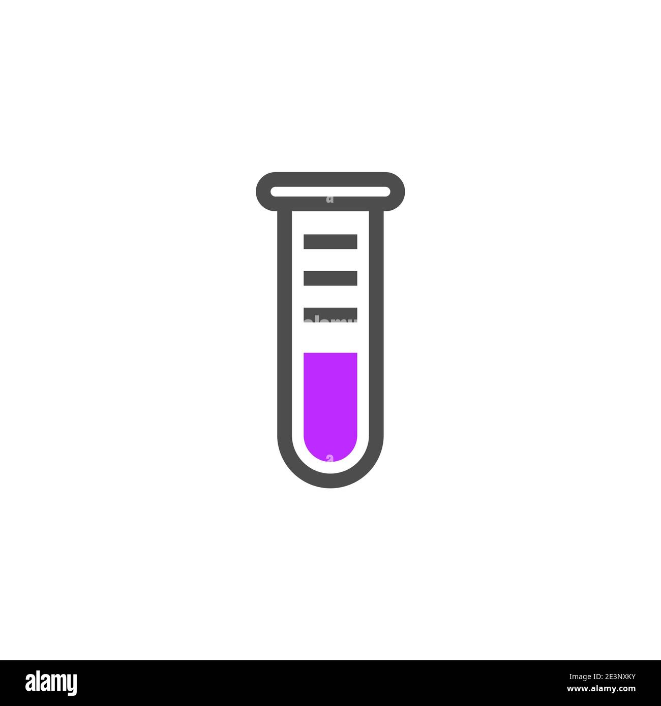 Laboratory beaker icon test tube. Chemistry experimental logo lab