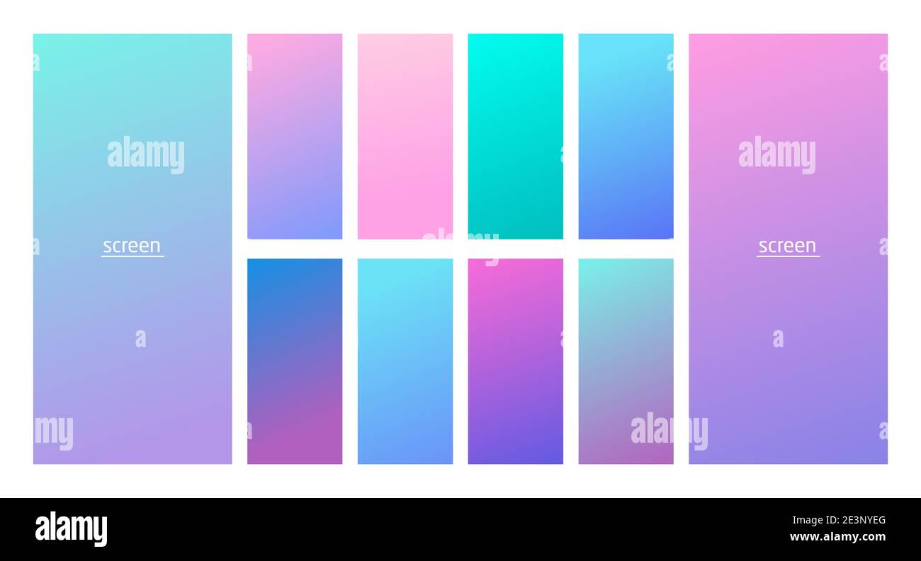 Soft pastel gradient smooth and vibrant color background set for ...