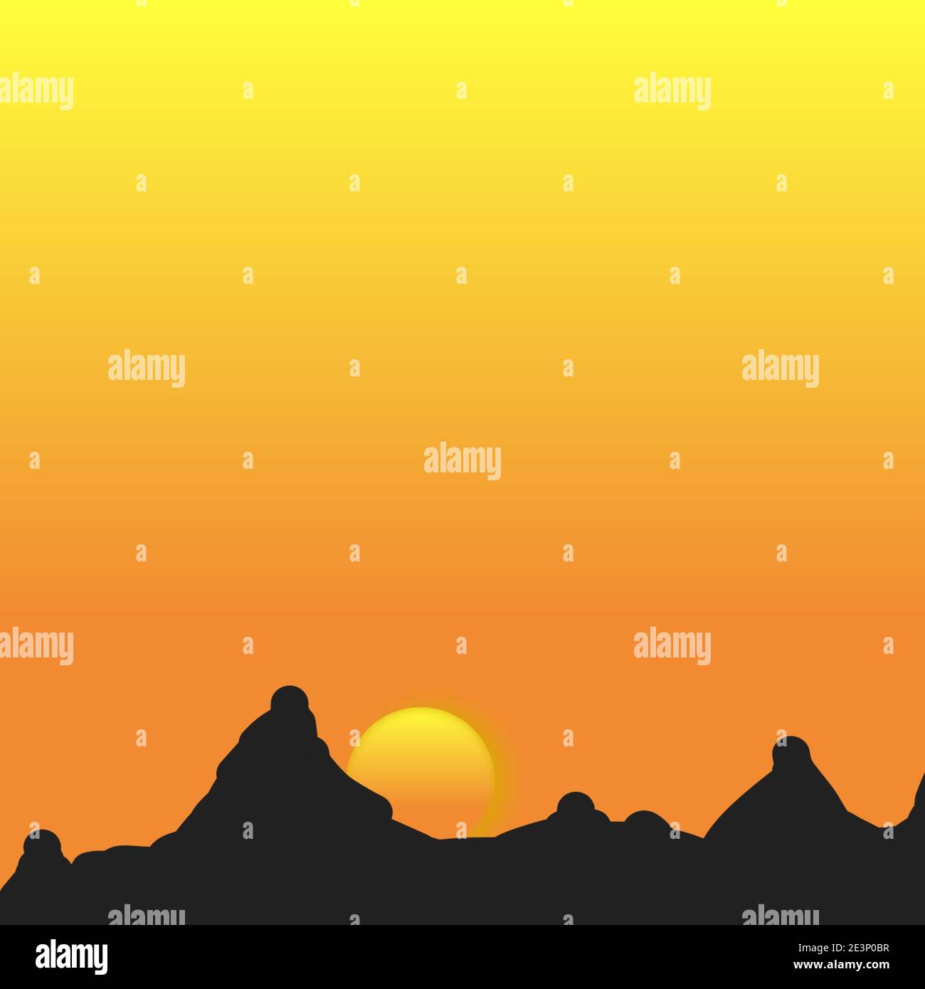 A beautiful digital art of sun set evening Stock Photo